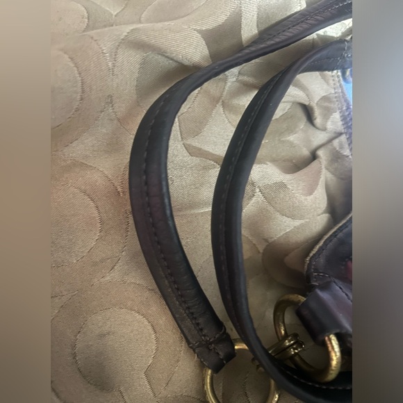 Coach Hobo Signature Carryall Purse Handbag Brown Large Zip C Logo F1082-15757 - Picture 5 of 12